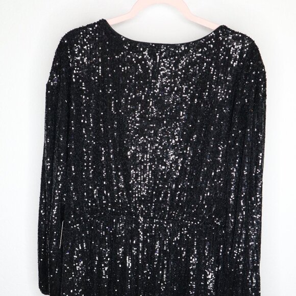 Express Black Sequin Mini Dress - Picture 4 of 4